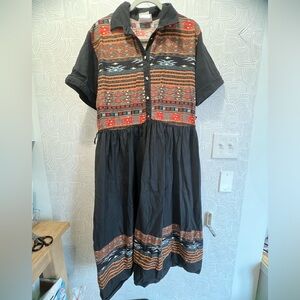 Vintage cotton pattern chore dress